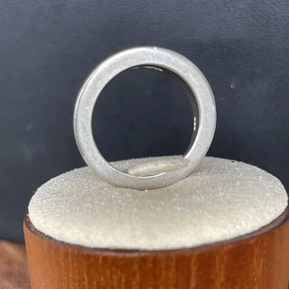 Sterling Silver 925 Marked ‘EWA’ Wide Band Ring 8.2g Size 6